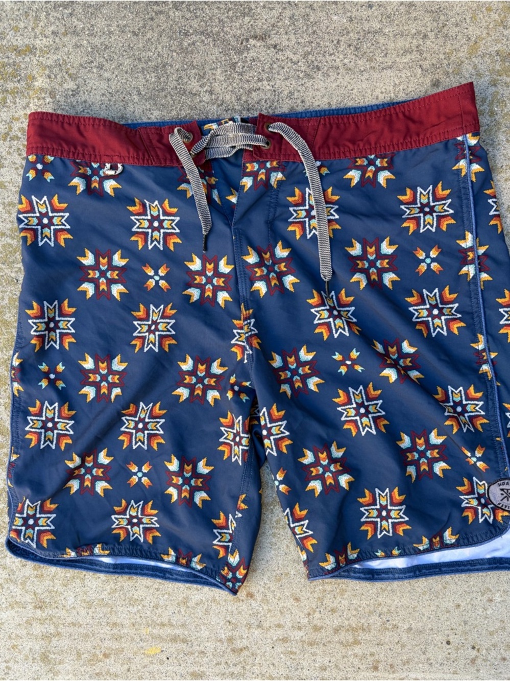 Men's Roark Board Shorts Multicolor Geometric 34 Aztec Southwest Beach Surf Swim